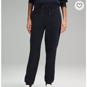 lululemon Black Track Pants Elastic Waistband Ribbed Cuffs